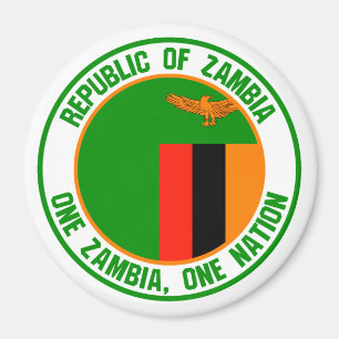 Zambia Round Emblem Magnet