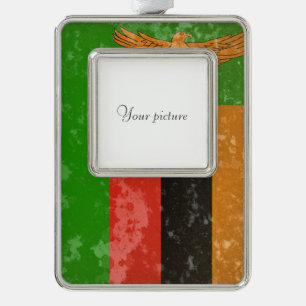Zambia Silver Plated Framed Ornament