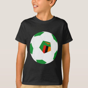 Zambia Soccer Byll Zambian Flag Jersey Pride Print T-Shirt