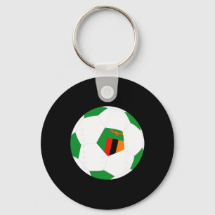 Zambia Soccer Ll Zambian Flag Jersey Pride Print  Key Ring