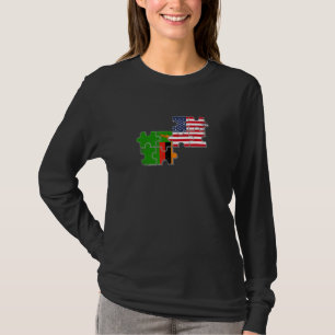 Zambia USA Zambian American Flag T-Shirt