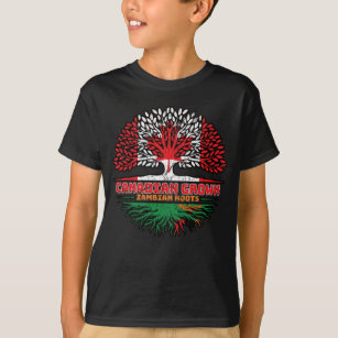 Zambia Zambian Canadian Canada Tree Roots Flag T-Shirt