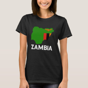 Zambia Zambian Pride Zambian Roots Map Zambian Fla T-Shirt