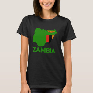 Zambia Zambian Roots Map Zambian Flag Zambian Prid T-Shirt