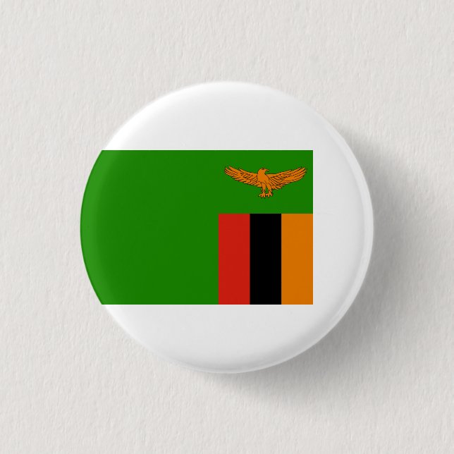 Zambian Flag, Flag of Zambia 3 Cm Round Badge (Front)