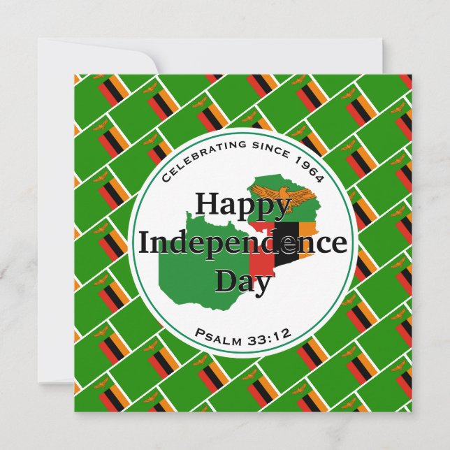 ZAMBIAN INDEPENDENCE Celebrating Zambia Holiday Card (Front)