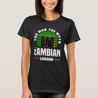 Zambian Zambia Zambian Flag Fathers Day T-Shirt