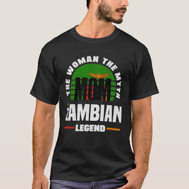 Zambian Zambia Zambian Flag Mothers Day T-Shirt (Front)