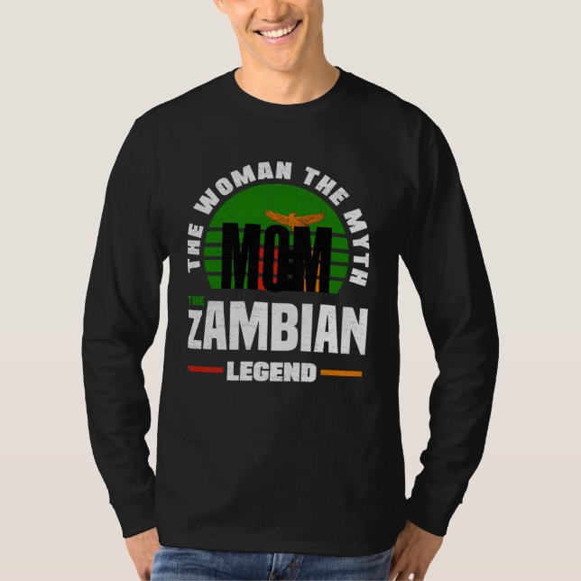 Zambian Zambia Zambian Flag Mothers Day T-Shirt (Front)