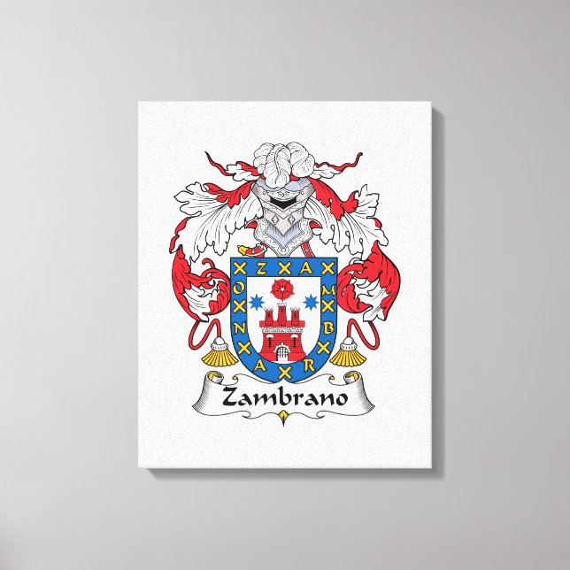 Zambrano Family Crest Canvas Print (Front)