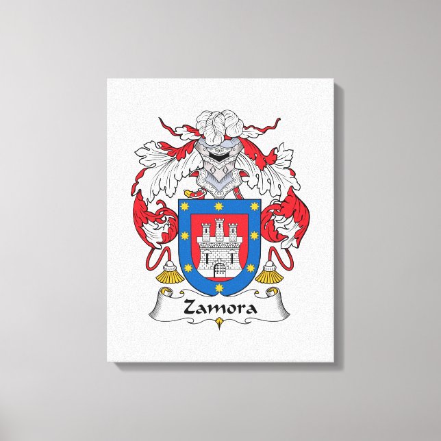 Zamora Family Crest Canvas Print (Front)