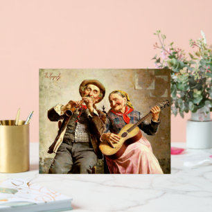 Zampighi - Sweet Music, vintage painting Acrylic Sign