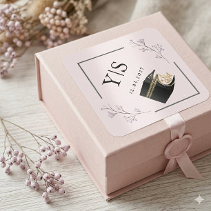 Zamzam Bottle  Islamic Monogram Personalized Favor Square Sticker