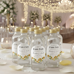 zamzam water nikah muslim wedding favour floral cl classic round sticker