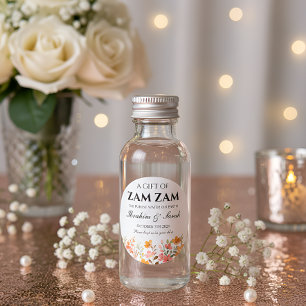zamzam water nikah muslim wedding favour floral classic round sticker