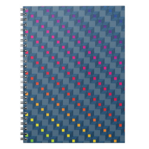 Zany abstract squares spiral notebook
