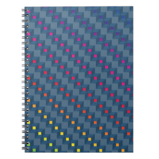 Zany abstract squares spiral notebook