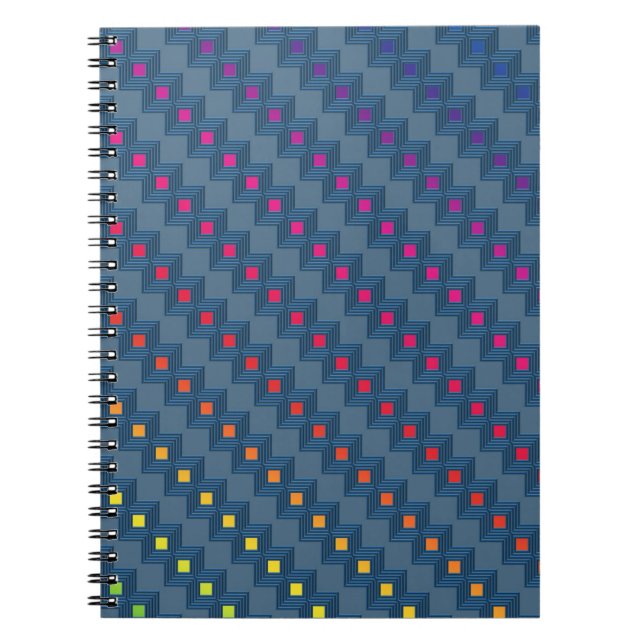 Zany abstract squares spiral notebook (Front)