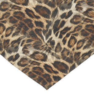 Zany and Spiffy Leopard Spots Leather Grain Look Short Table Runner