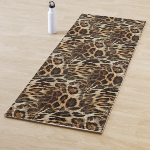 Zany and Spiffy Leopard Spots Leather Grain Look Yoga Mat