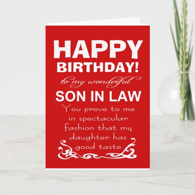 zany birthday son in law card (Front)