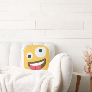 Zany Face Emoji  Cushion