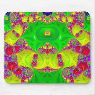 ~ Zany Hot Cerise, Yellow, Red and Green  Mouse Pad