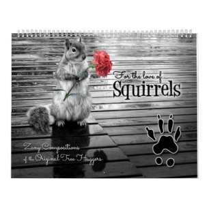 Zany Squirrel Lover Wildlife 12 Month Calendar