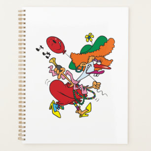 Zany Woman Running Clown Planner