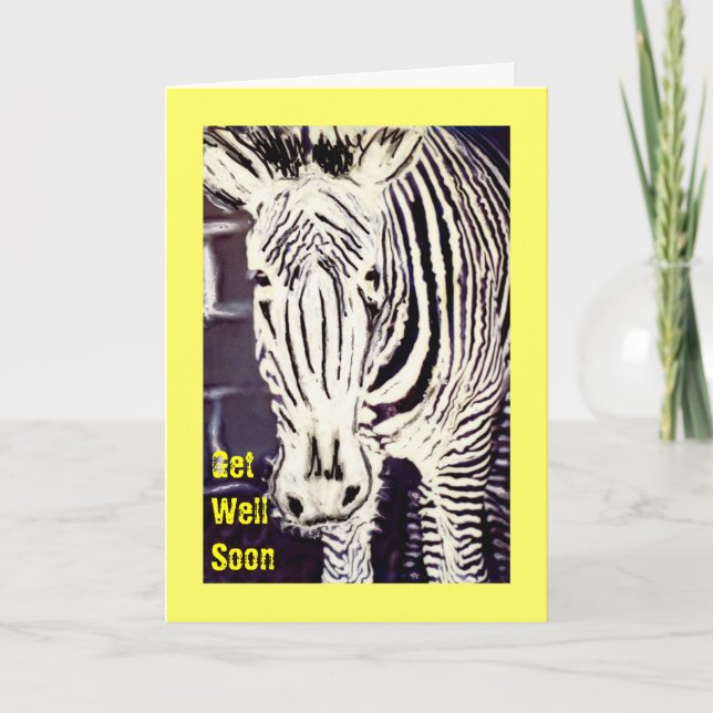 Zany Zebra, Get Well Soon Card (Front)