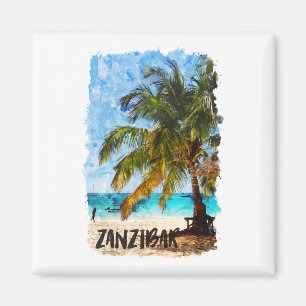 Zanzibar Africa Tropical Beach Travel  Magnet