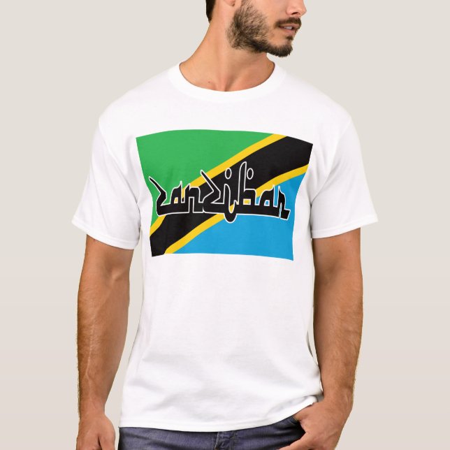 Zanzibar, Flag of Tanzania, East Africa T-Shirt (Front)