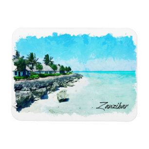 Zanzibar Tansania Tropical Retro Vintage Travel Magnet