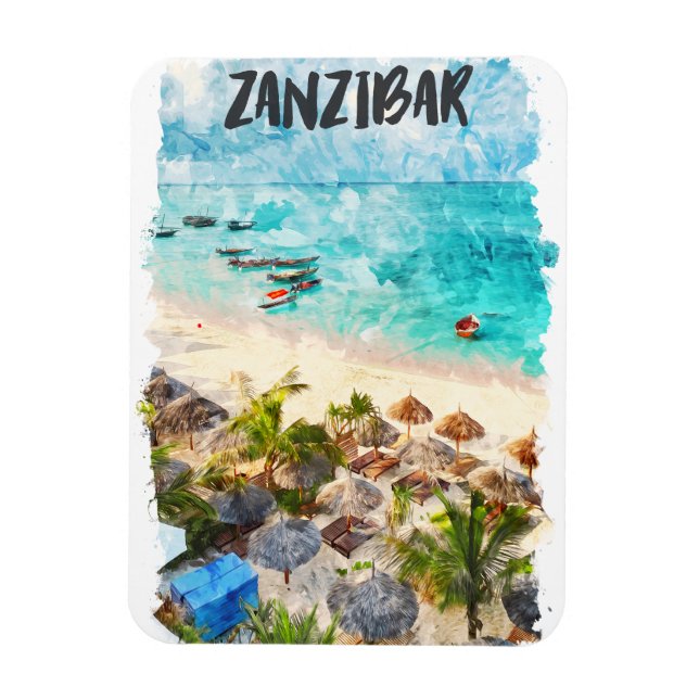 Zanzibar Tansania Vintage Travel Photo Magnet (Vertical)