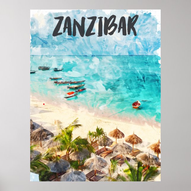 Zanzibar Tansania Vintage Travel   Poster (Front)
