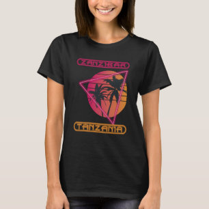 Zanzibar Tanzania Retro Palm tree Ocean Vacation S T-Shirt