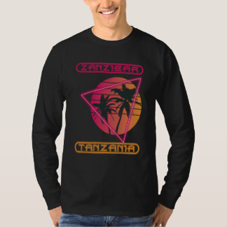 Zanzibar Tanzania Retro Palm tree Ocean Vacation S T-Shirt