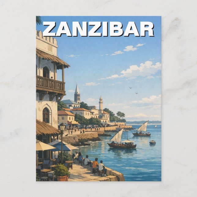 Zanzibar Tanzania Travel Postcard (Front)