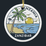 Zanzibar Tanzania Vintage Ceramic Tree Decoration<br><div class="desc">Zanzibar vector art design. Unguja,  also known as Zanzibar Island,  is the main island in the Tanzanian archipelago of Zanzibar.</div>