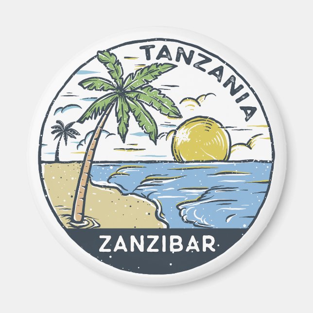 Zanzibar Tanzania Vintage Magnet (Front)