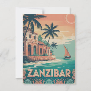 Zanzibar vintage postcard