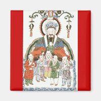 Zao Jun Chinese kitchen god magnet