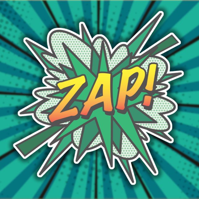 ZAP Fun Retro Comic Book Pop Art (ZAP Fun Retro Comic Book Pop Art Sticker)