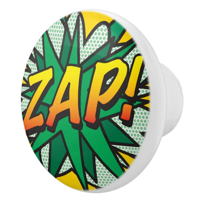 ZAP Fun Retro Comic Book Pop Art Ceramic Knob (Right)