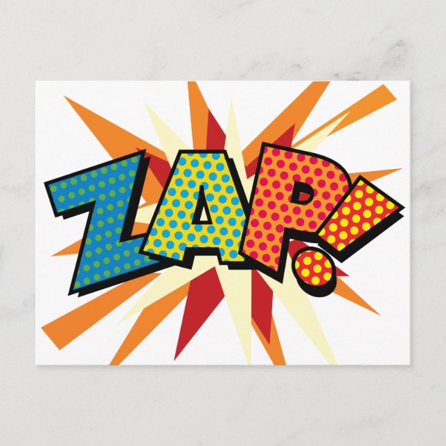 ZAP Fun Retro Comic Book Pop Art Postcard (Front)