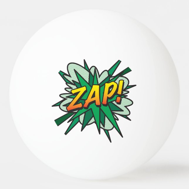 ZAP Modern Cool Funny Comic Book Ping Pong Ball (Back)