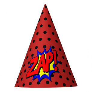 Zap Pop Art Cartoon Superpower Birthday Hat