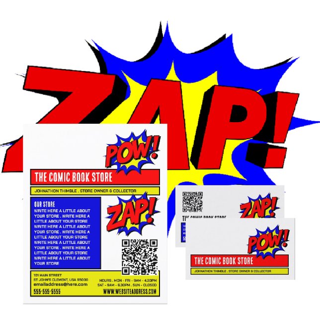 Zap & Pow - Comic Book Store/Collector Business Card (Creator Uploaded)