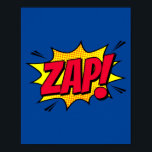 Zap! Retro Pop Art Explosion Poster<br><div class="desc">Bring the vibrant energy of classic comic books into your space with this dynamic 'Zap!' pop art design. Perfect for adding a burst of colour and excitement to any room, this piece channels the explosive power of retro comic exclamations. Ideal for lovers of vintage style and bold graphics.</div>
