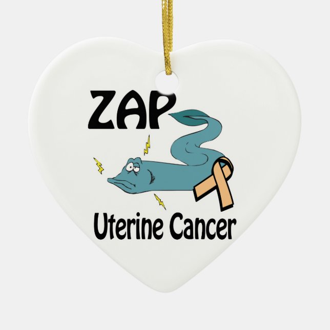 ZAP Uterine Cancer Ceramic Tree Decoration (Front)